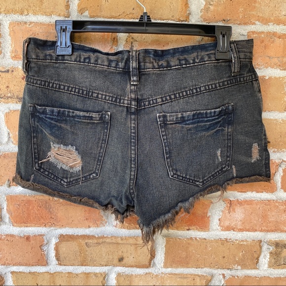 Free People Shorts Acid Wash Look Loose Hem W 25 - Picture 7 of 8